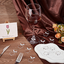 24Pcs Flower Acrylic Wine Glass Charms&nbsp;HJEW-BC00037