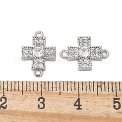 Brass Micro Pave Cubic Zirconia Connector Charms&nbsp;KK-U056-38P