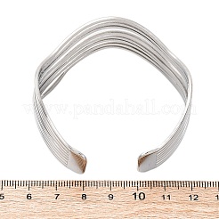 女性用304ステンレススチールカフバングル  ステンレス鋼色  1-1/8インチ（2.8cm）  内径：2インチ（5.1cm）&nbsp;BJEW-D306-05P