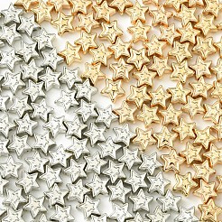 250個2色ccbプラスチックビーズ  スター  ミックスカラー  6.5x6.5x3mm  穴：1.4mm  125個/カラー&nbsp;CCB-FS0001-10