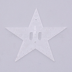 アクリル手仕事テンプレート  スター  透明  62x66x2mm  穴：1mm  2mmと10x3mm&nbsp;DIY-WH0195-47A