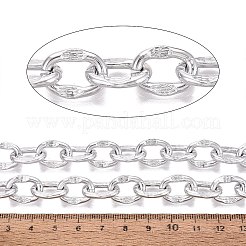 アルミアズキチェーン  溶接されていない  スプールで  銀  16.5x12.5x2.5mm  約32.81フィート（10m）/ロール&nbsp;CHA-Q001-08S