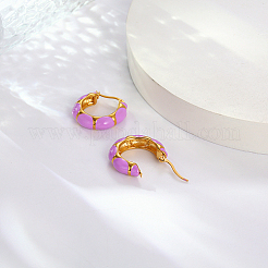 304 Stainless Steel Enamel Hoop Earrings for Women&nbsp;AU7915-1