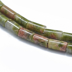 天然石ユナカイトビーズ連売り  コラム  4~5x2~2.5mm  穴：0.6~0.8mm  約81個/連  14.8~15インチ&nbsp;G-F631-B01