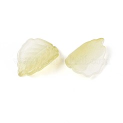ガラスチャーム  イチゴの葉のチャーム  黄緑  22x16x7.5mm  穴：1.2mm&nbsp;GLAA-A011-16A