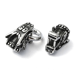 Tibetan Style 304 Stainless Steel Spring Gate Rings&nbsp;FIND-Z046-04AS-02