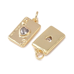Brass with Cubic Zirconia Pendants&nbsp;KK-C143-42G-02