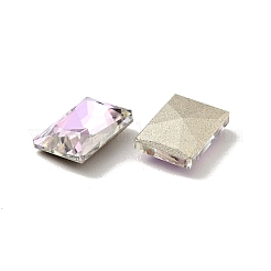 K9ガラスラインストーンカボション  フラットバック＆バックメッキ  多面カット  長方形  ミックスカラー  8x6x2.5mm&nbsp;RGLA-F076-B