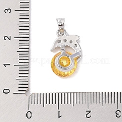 Rack Plating Brass Micro Pave Cubic Zirconia Pendants&nbsp;ZIRC-I066-01P-01