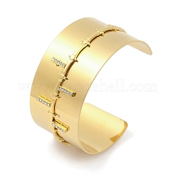 304 Stainless Steel Rhinestone Cuff Bangles&nbsp;BJEW-M082-04G-01
