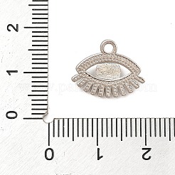 ラックめっき合金ペンダント  ラインストーン付き  ナザールボンジュウ  プラチナ  12x15.5x4mm  穴：1.6mm&nbsp;PALLOY-R451-04P