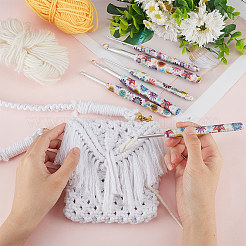 アルミ製かぎ針付き6色花柄TPR 6個  DIY編み機ツール  プラチナ  146~155x11.5~16x9~13mm  ピン：2.3~7.9mm  1pc /カラー&nbsp;TOOL-HY0001-08