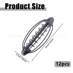 鉄製の釣り餌入れ  釣りアクセサリー用  ブラック  80x37mm&nbsp;AJEW-WH0348-973
