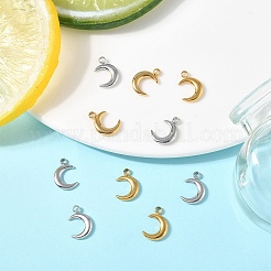 5Pcs 304 Stainless Steel Moon Charms&nbsp;STAS-YW0003-01G