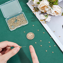 真鍮ビーズ200個  カドミウムフリー＆鉛フリー  長持ちメッキ  ディスク  18KGP本金メッキ  4x1.5mm  穴：1.5mm  200個/セット&nbsp;KK-ME0001-70B-G