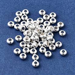 真鍮ビーズ  長持ちメッキ  ラックめっき  ロンデル  銀  4x2mm  穴：1.6mm&nbsp;KK-H091-02B-S