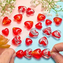 30Pcs Valentine Gifts for Her Ideas Handmade Glass Beads&nbsp;FOIL-SZ0001-04A