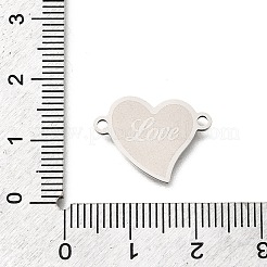 201ステンレススチールコネクタチャーム  ハートと単語リンク  プラチナ  13.5x18.5x1mm  穴：1.6mm&nbsp;STAS-B143-03H-P