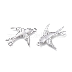 変色しない201ステンレス鋼リンクコネクター  ツバメ  ステンレス鋼色  17.5x19.5x0.8mm  穴：1mm&nbsp;STAS-K212-12P