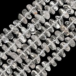 天然石クオーツクリスタルビーズ連売り  ナゲット  7.5~13x6~13x2~5mm  穴：0.9mm  約68~86個/連  15.35~15.75''（39~40センチメートル）&nbsp;GG-CBA3A44-B02-01