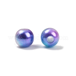 Abs模造パールビーズ  ラウンド  ツートン  ミディアムスレートブルー  6mm  穴：1.8mm  約5000個/500g&nbsp;KY-P021-05A-06
