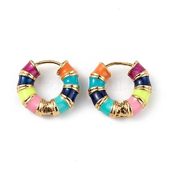 Real 18K Gold Plated Brass Hoop Earrings for Women&nbsp;EJEW-L234-092G