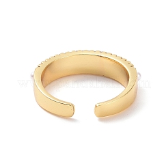 Clear Cubic Zirconia Open Cuff Ring with Acrylic Pearl Beaded&nbsp;RJEW-P032-46G