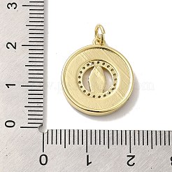 Rack Plating Brass Micro Pave Cubic Zirconia with Synthetic Opal Pendants&nbsp;KK-D088-18G