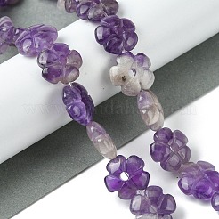 天然石アメジストビーズ連売り  花  14x14x5.5mm  穴：1.2mm  約29個/連  14.80''（37.6センチメートル）&nbsp;G-H023-B08-01