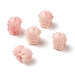 不透明なエポキシ樹脂ビーズ  赤ちゃん  ピンク  14.5x13x11mm  穴：1.4mm&nbsp;RESI-I046-03B