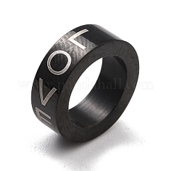 304ステンレススチールカップルペンダント  スプリットペンダント  クリスタルラインストーン付き  バレンタインデーの  言葉で鳴る  電気泳動ブラック＆ステンレススチールカラー  13.5~23x4.5~7mm  穴：4mm&nbsp;STAS-K235-09EBP