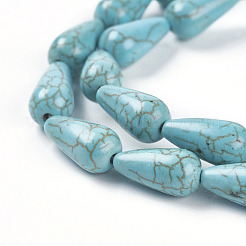 Synthetic Turquoise Beads Strands&nbsp;G-E456-19-7x14mm