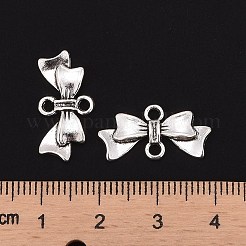 蝶結び合金リンクコネクター  鉛フリー及びカドミウムフリー  アンティークシルバー  20x10x3mm  穴：2mm&nbsp;LS-EA11930Y