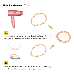 印刷されたプラスチック製の電話コード弾性ヘアネクタイ  ポニーテールホルダー  ミックスカラー  35mm&nbsp;OHAR-R111-13