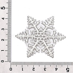 アイアン製フィリグリー透かしコネクター  エッチングされた金属装飾  スノーフレーク  プラチナ  45x39x1mm  穴：1.2mm＆1.8mm&nbsp;FIND-B020-10P