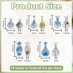 200Pcs 10 Styles Resin Vase Cabochons&nbsp;MRMJ-HY0001-41