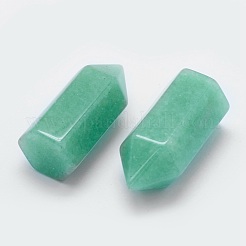 天然グリーンアベンチュリン先の尖ったビーズ  癒しの石  レイキエネルギーバランシング瞑想療法杖  ドリルなし/穴なしビーズ  弾丸  33~35x16~17x14.5~15mm&nbsp;G-G760-K07