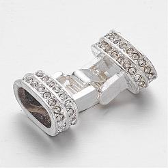 Alloy Crystal Rhinestone Fold Over Clasps&nbsp;ALRI-M002-01S