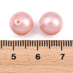 シェルパール片穴ビーズ  ラウンド  フラミンゴ  10mm  穴：1mm&nbsp;BSHE-G016-10mm-02