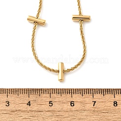304ステンレススチール製コラムリンクチェーンネックレス（女性用）  18KGP本金メッキ  16.14インチ（41cm）&nbsp;NJEW-U031-07G