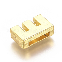 合金スライドチャーム  文字e  12.5x8x4mm  穴：1.5x8mm&nbsp;PALLOY-WH0069-02E-G