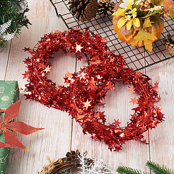 PVC Sparkly Star Metallic Garland with Iron Wire&nbsp;AJEW-TAC0034-08B