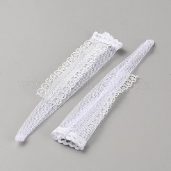 布製人形レース網タイツロングソックス  人形の装飾用  ホワイト  128x28x1.5mm&nbsp;DIY-WH0430-710D-08