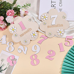2 Bags 2 Colors MDF Baby Monthly Milestone Cards with Announcement Sign&nbsp;DIY-CA0007-95