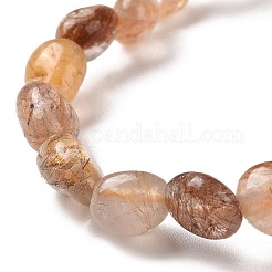 Natural Rutilated Quartz Bead Stretch Bracelets&nbsp;BJEW-K213-38