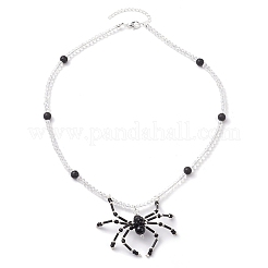 Halloween Spider Pendant Necklaces&nbsp;NJEW-TA00147-02
