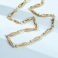 304 Stainless Steel Fish Link Chain Necklaces for Women&nbsp;NJEW-K299-01G