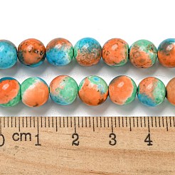 合成インペリアルジャスパービーズ連売り  染め  ラウンド  サンゴ  8~8.5mm  穴：1.2mm  約49個/連  15.94インチ（40.5cm）&nbsp;G-N342-25A-1