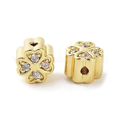 Brass Micro Pave Cubic Zirconia Beads&nbsp;KK-C040-03G
