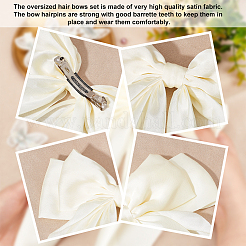 1Pc Big Bowknot Polyester Hair Barrettes & 6Pcs Butterfly Iron Alligator Hair Clips&nbsp;OHAR-GA0001-04